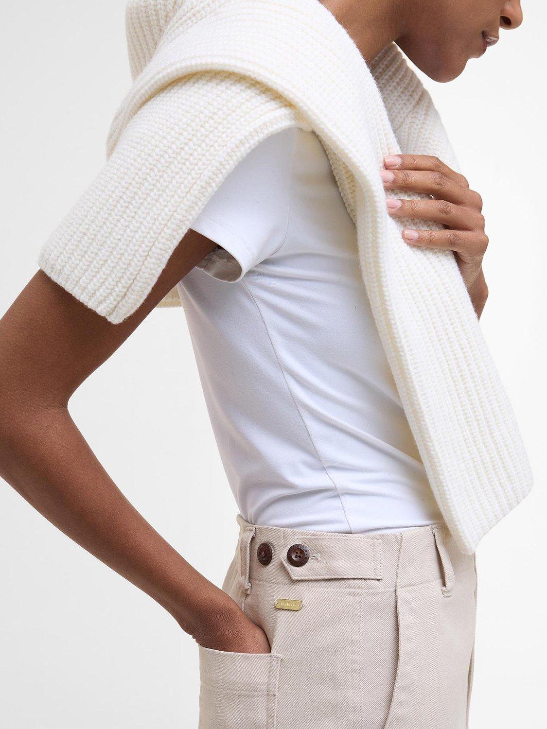 Product image 5 of 6, which shows Barbour Faye Straight Trousers, Oatmeal, 10