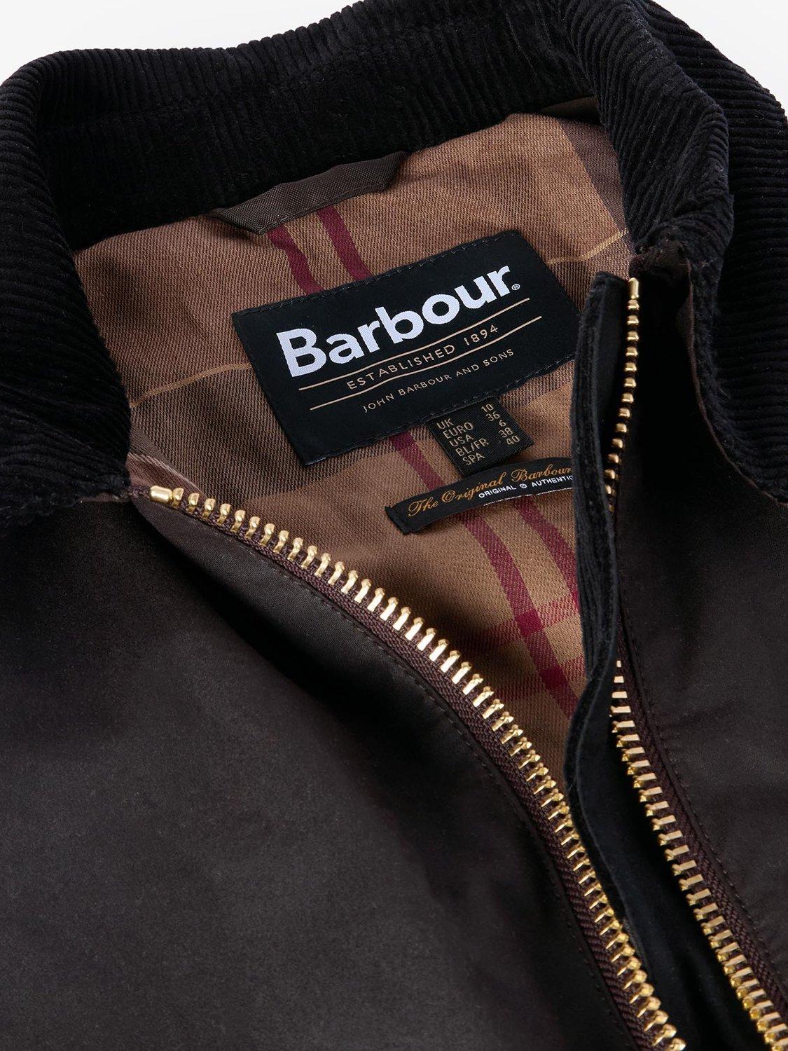 Product image 2 of 5, which shows Barbour Luella Waxed Mid Length Cotton Jacket, Rustic/Muted Tartan, 6