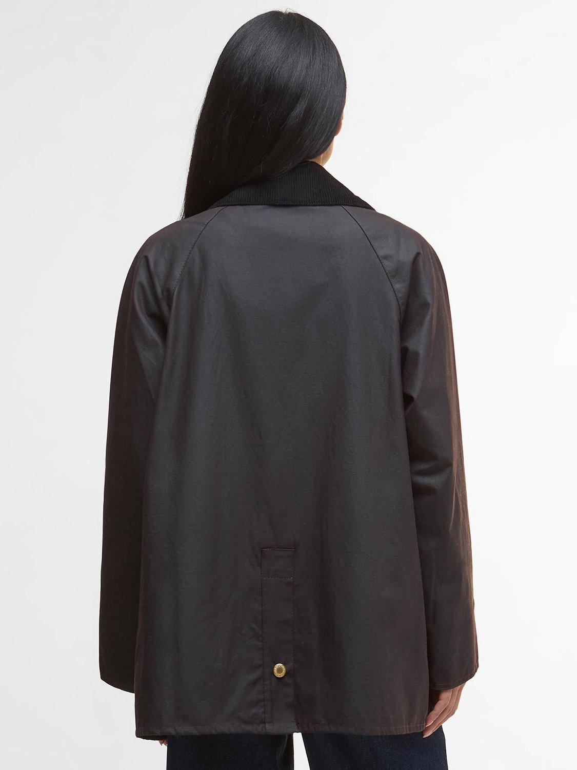 Product image 4 of 5, which shows Barbour Luella Waxed Mid Length Cotton Jacket, Rustic/Muted Tartan, 6