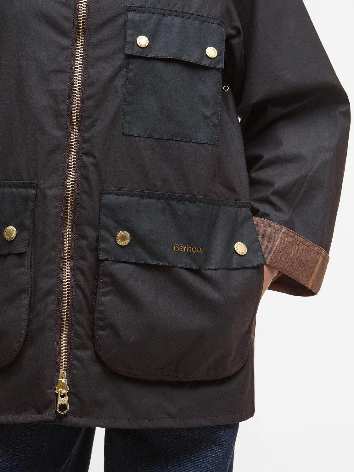 Product image 5 of 5, which shows Barbour Luella Waxed Mid Length Cotton Jacket, Rustic/Muted Tartan, 6