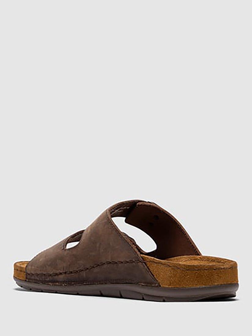 Product image 3 of 10, which shows Rodd & Gunn Raglan Leather Slider Sandals, Chocolate, 7