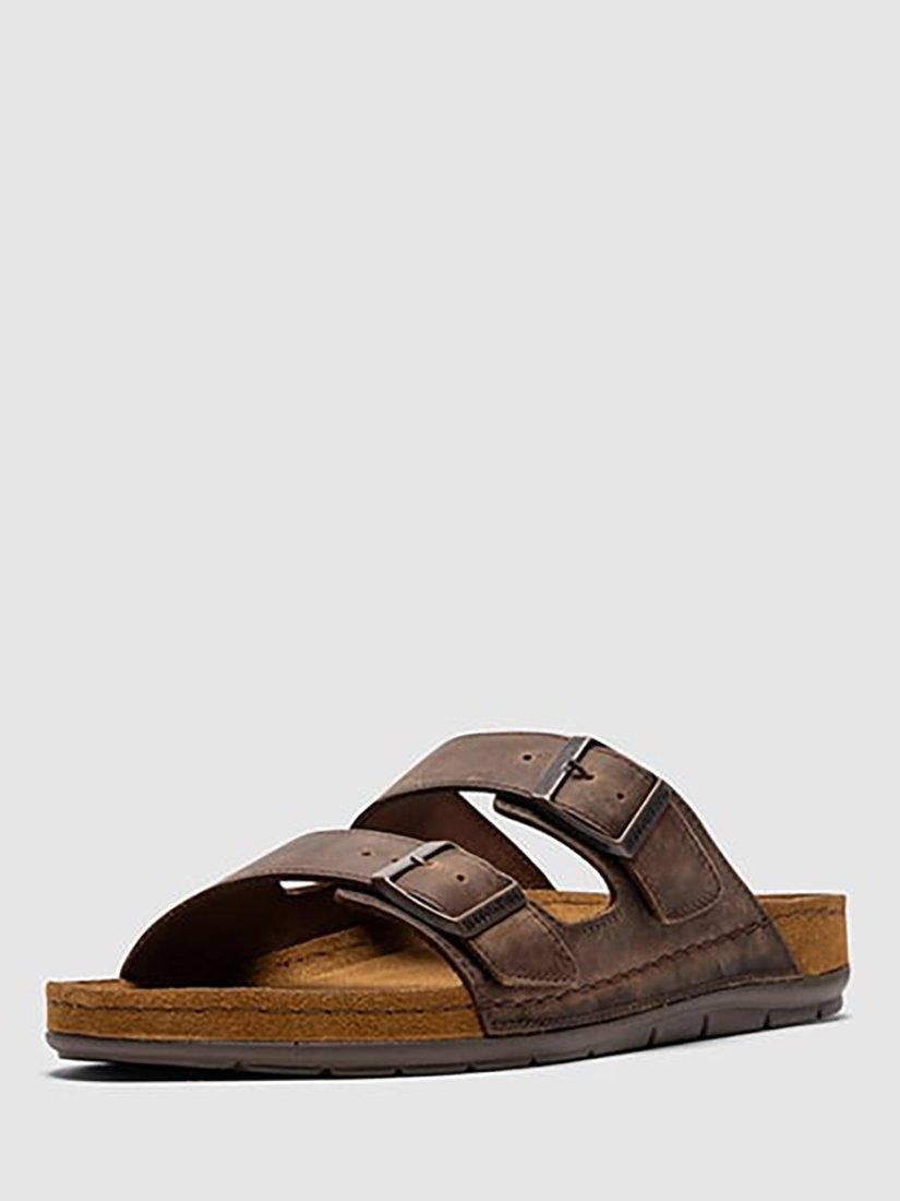 Product image 9 of 10, which shows Rodd & Gunn Raglan Leather Slider Sandals, Chocolate, 7