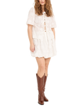 A-VIEW Rosamarie Cotton Blend Short Sleeve Round Neck Textured Cardigan