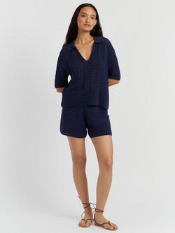 Chinti & Parker Capri Crochet Top, Navy