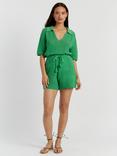 Chinti & Parker Cotton Crochet Shorts, Green