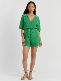 Chinti & Parker Cotton Crochet Shorts, Green, Green