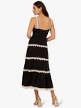 Adrianna by Adrianna Papell Knitted Crochet Trim Dress, Black/Ecru