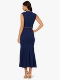 Adrianna Papell Pearl Crepe Trim Dress, Navy