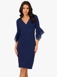 Adrianna Papell Crepe Organza Overlay Sheath Dress, Navy