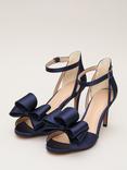 Phase Eight Satin Bow Heeled Sandals, Navy
