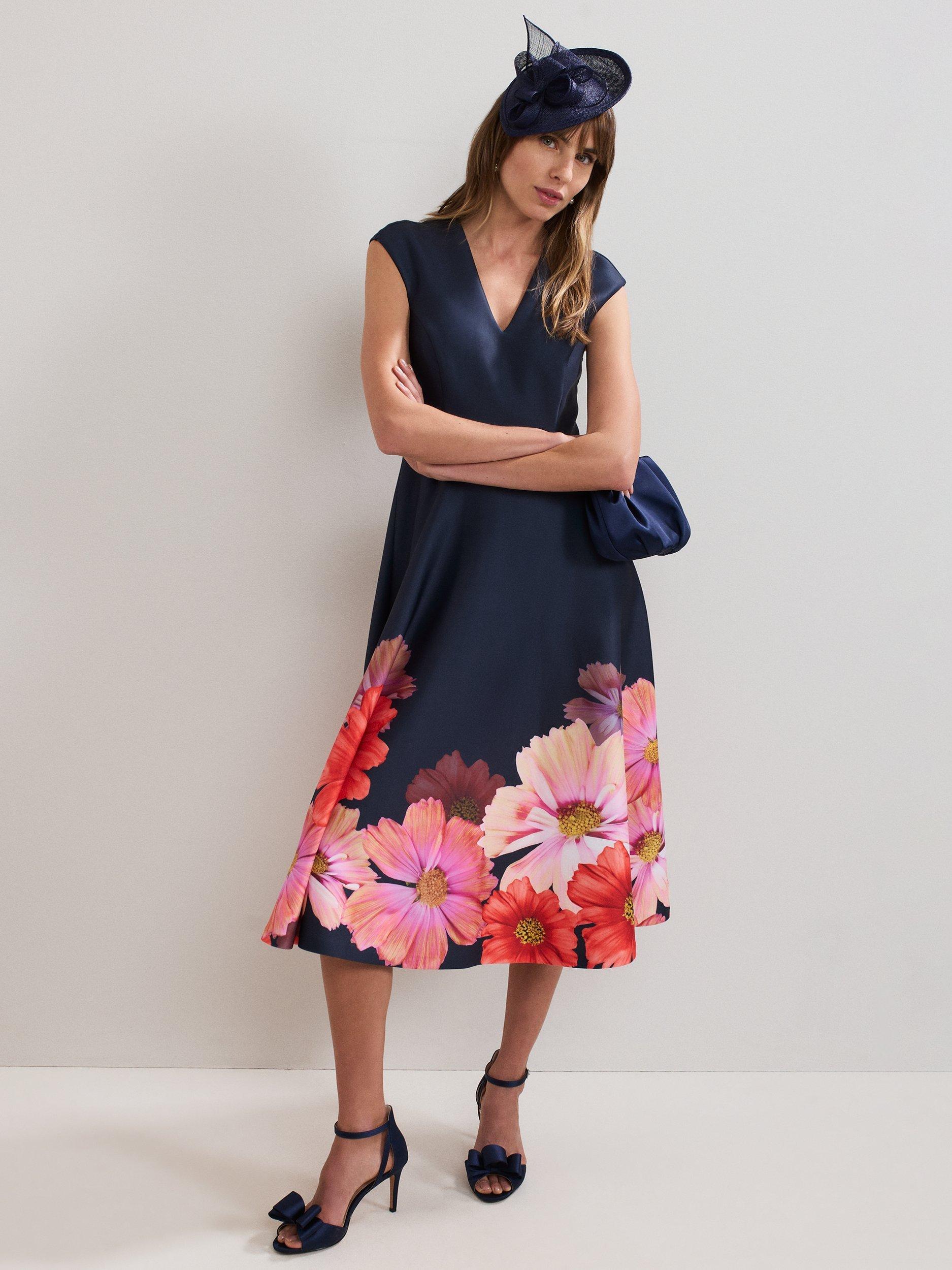 Product image 6 of 9, which shows Phase Eight Satin Bow Heeled Sandals, Navy, 3