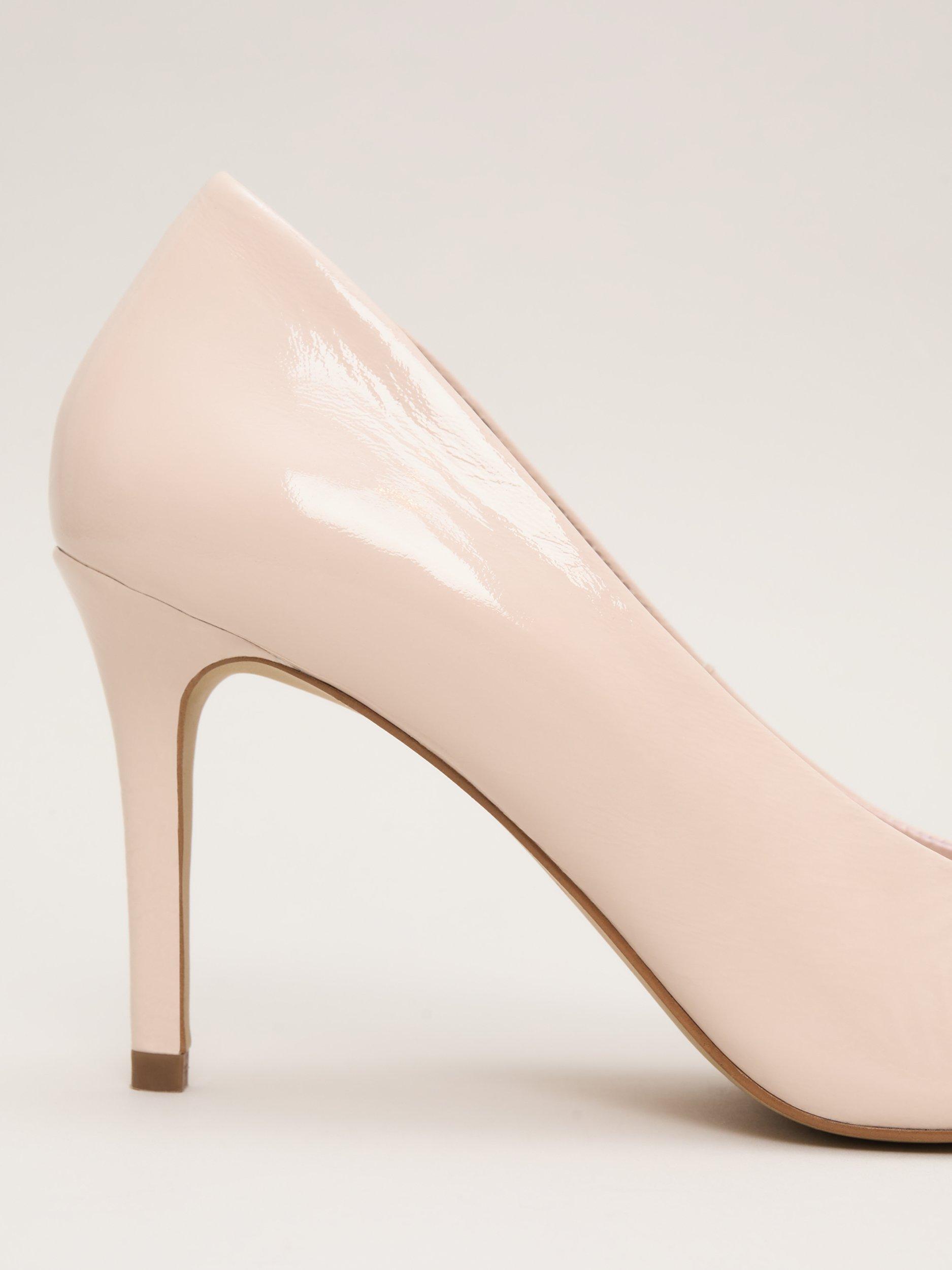 Product image 3 of 8, which shows Phase Eight Patent Leather Court Shoe, Neutral, 3