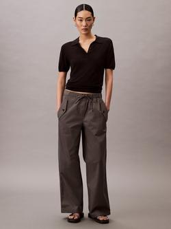 Calvin Klein Stretchy Cargo Cotton Trousers, Gunmetal