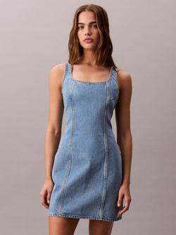 Calvin Klein Scoop Neck Denim Dress, Evening Blue, Evening Blue