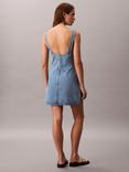 Calvin Klein Scoop Neck Denim Dress, Evening Blue