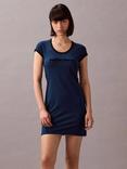 Calvin Klein Cotton Blend Graphic Short Sleeve Scoop Neck Mini Dress