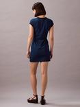 Calvin Klein Cotton Blend Graphic Short Sleeve Scoop Neck Mini Dress