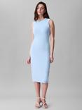 Calvin Klein Sleeveless Cotton Rich Midi Dress, Cool Blue