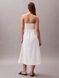 Calvin Klein Cotton Halterneck Midi Dress, Blanc De Blanc