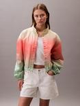 Calvin Klein Ombre Funnel Neck Jacket, Green/Multi