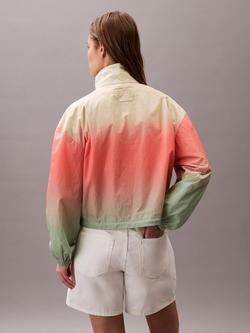 Calvin Klein Ombre Funnel Neck Jacket, Green/Multi - view 2, Green/Multi