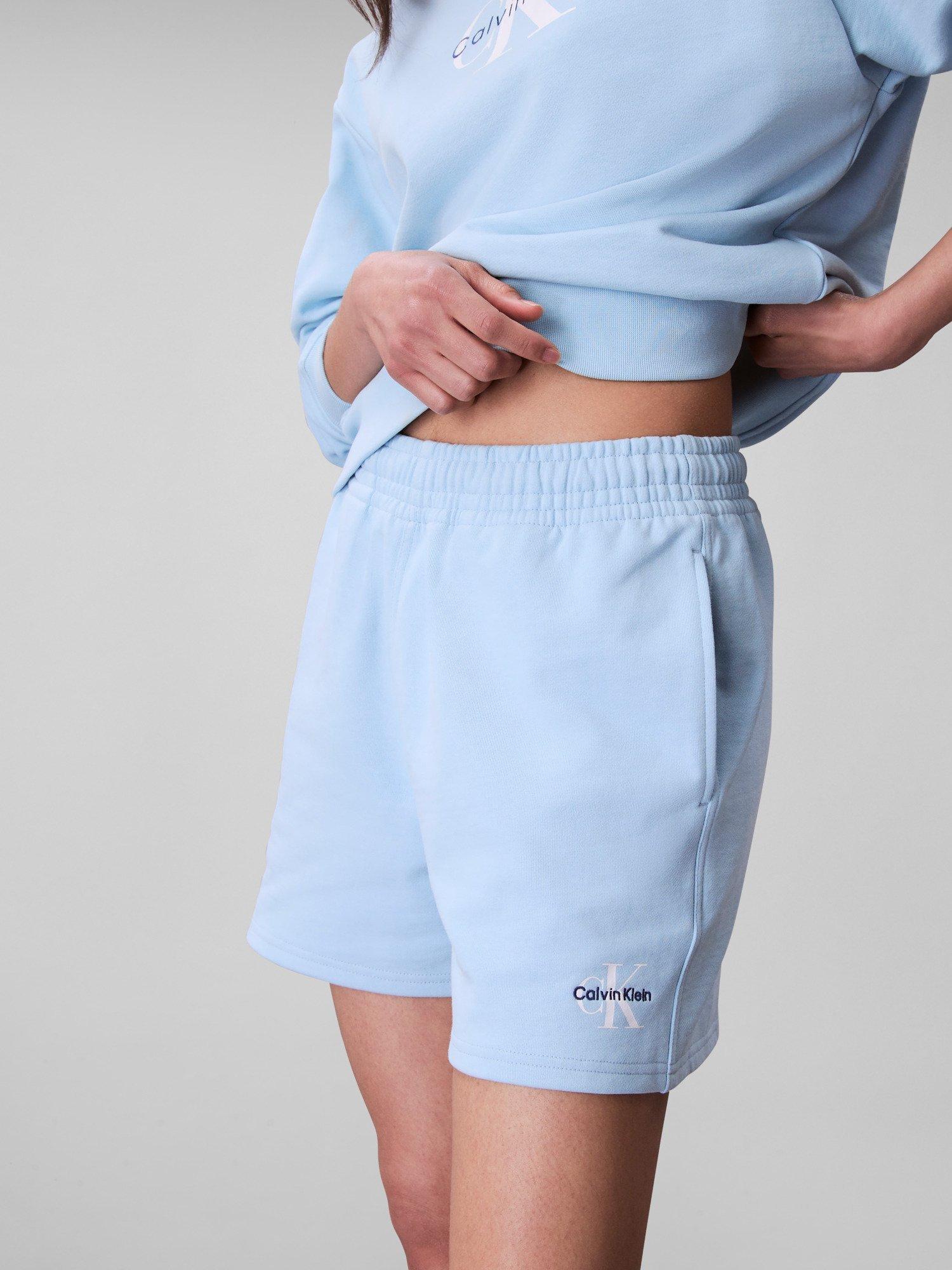 Product image 5 of 6, which shows Calvin Klein Logo French Terry Shorts, Cool Blue, L