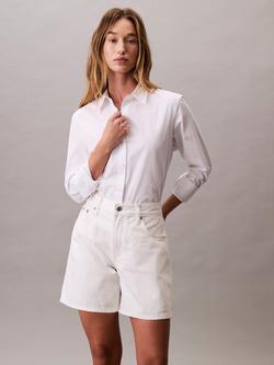 Calvin Klein Signature 90s Cotton Shorts, Chalk