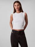 Calvin Klein Ribbed Sleeveless Top, Blanc De Blanc