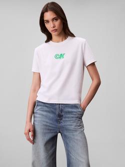 Calvin Klein Archive Logo Cotton T-Shirt, Brilliant White, Brilliant White