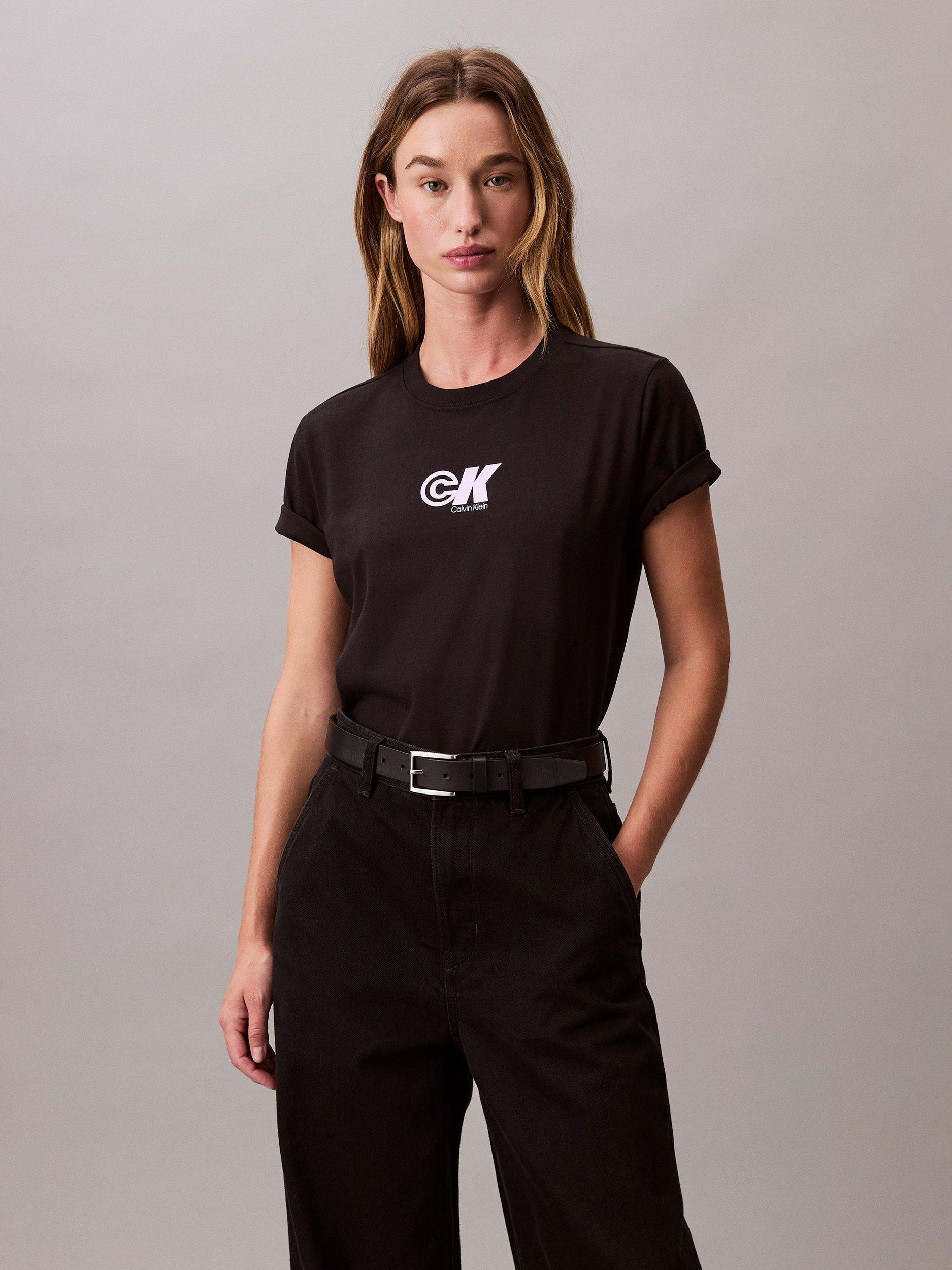 Product image 1 of 5, which shows Calvin Klein Archive Logo T-Shirt, Black, L