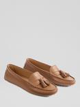 L.K.Bennett Leslie Leather Tassel Moccasin Loafers, Mid Brown