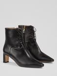 L.K.Bennett Betty Leather Lace Up Boots, Black