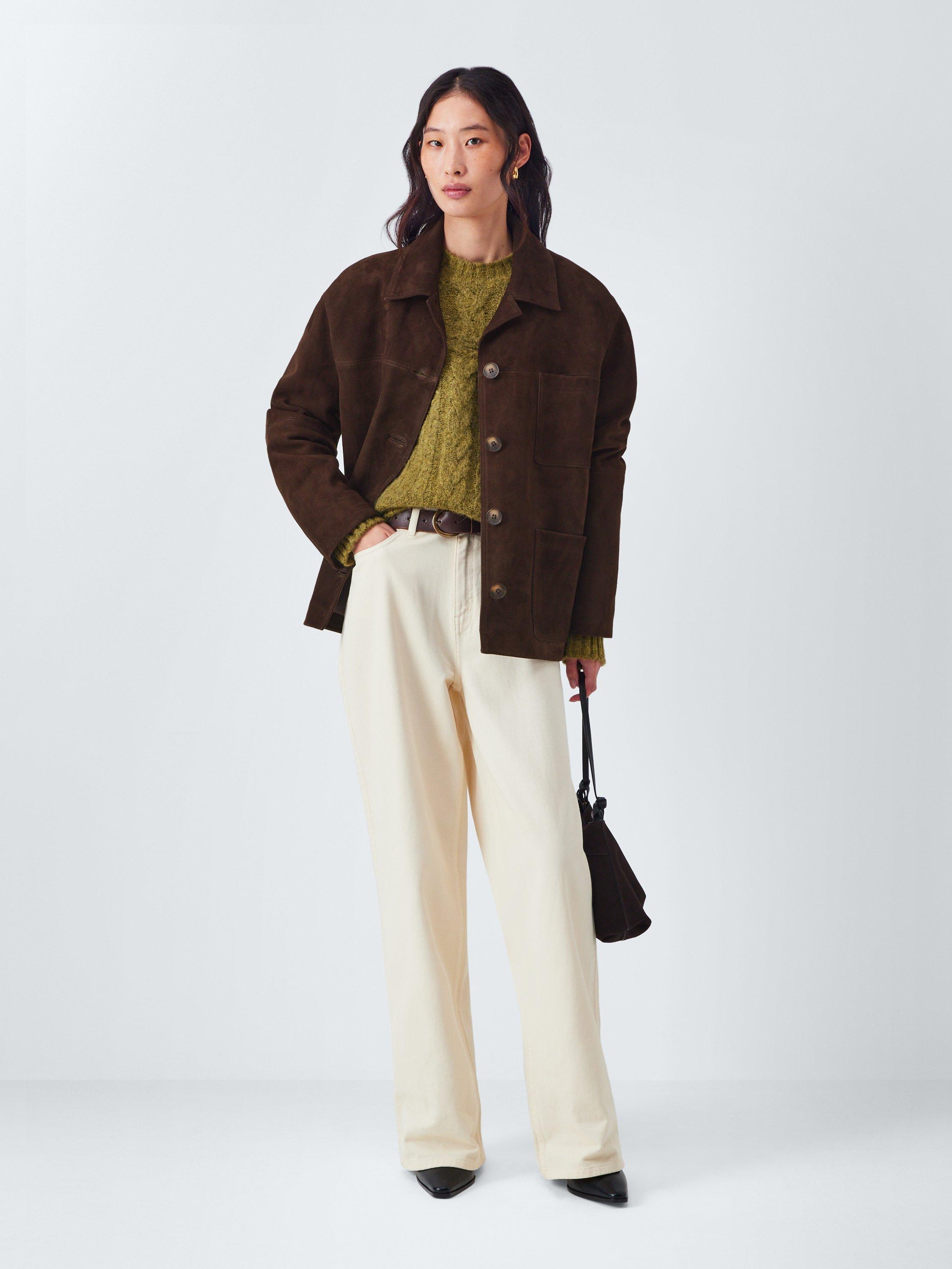 Product image 3 of 6, which shows AND/OR Serena Pure Suede Jacket, Chocolate, 10