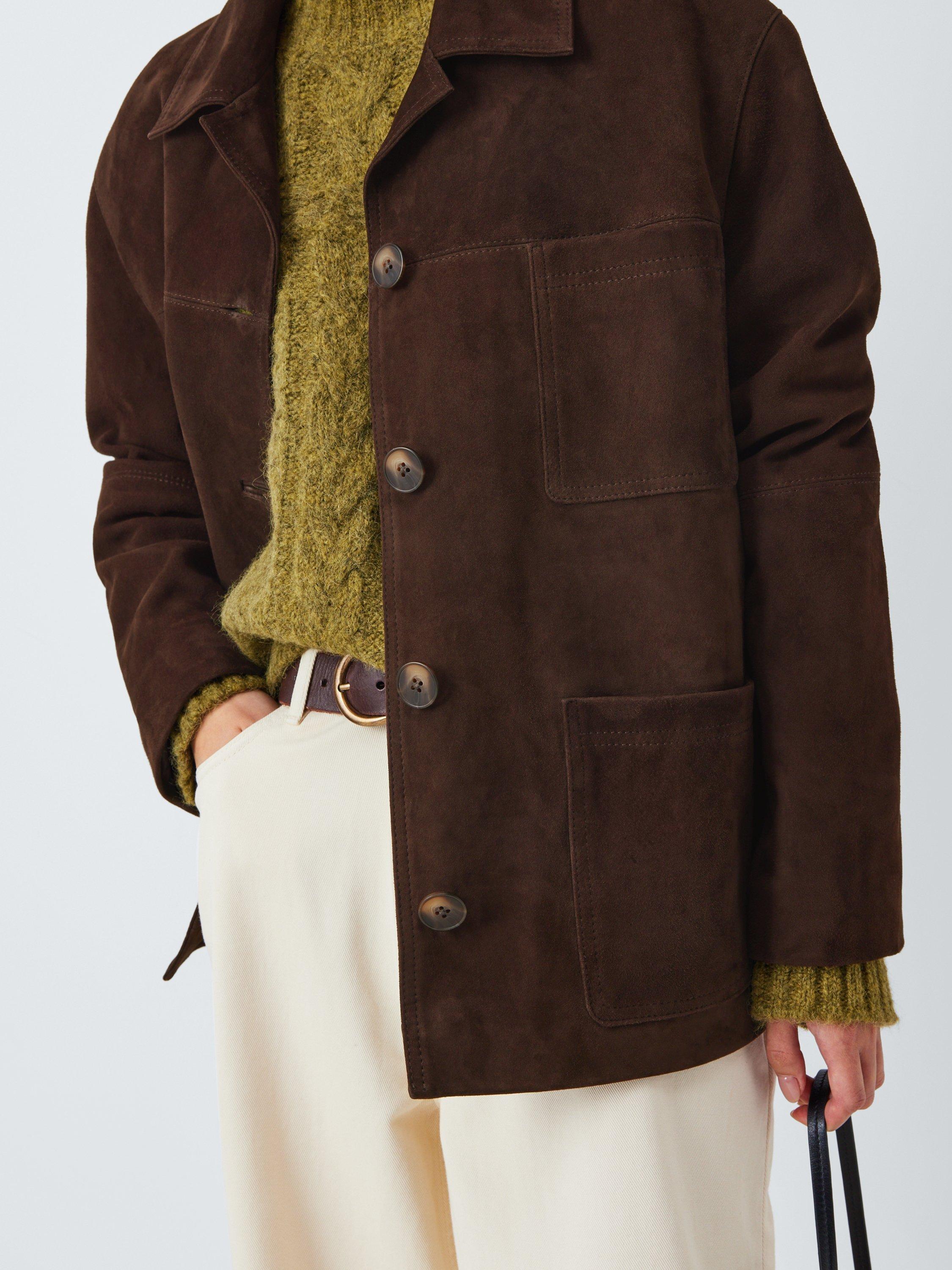 Product image 6 of 6, which shows AND/OR Serena Pure Suede Jacket, Chocolate, 10