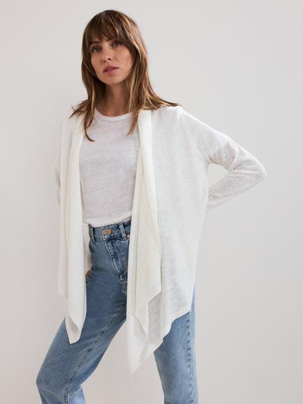 Phase Eight Ayla Linen Rich Cardigan, Ivory, Ivory