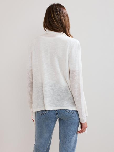 Phase Eight Ayla Linen Rich Cardigan, Ivory - view 2, Ivory