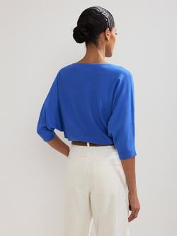 Phase Eight Cristine Round Neck Knit Top - view 2, Blue