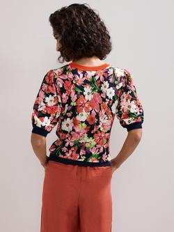 Phase Eight Mel Floral Knit Top - view 2, Multi
