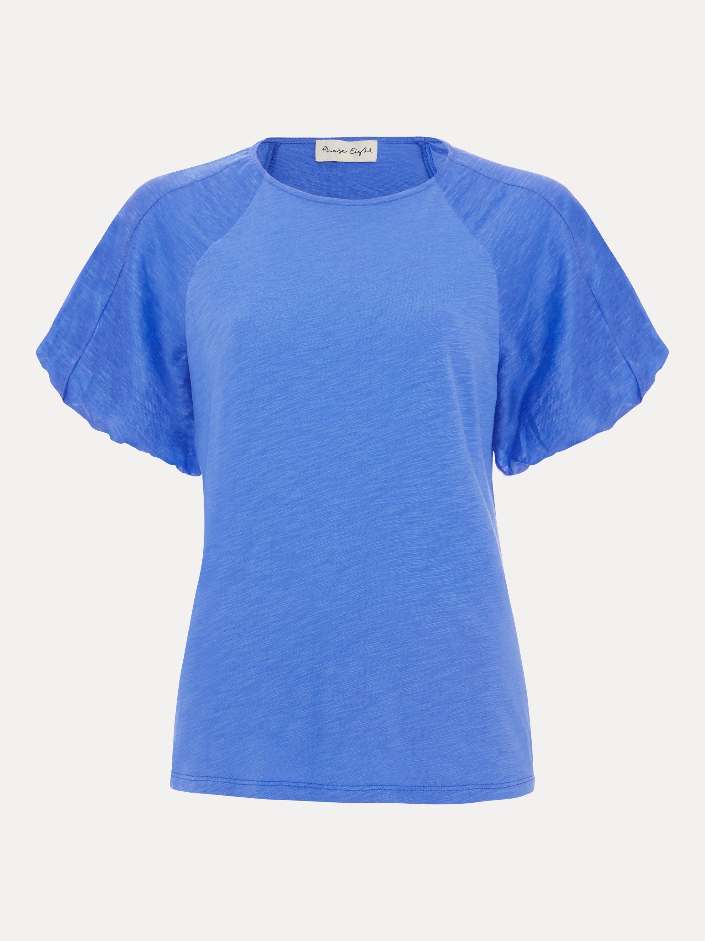 Product image 5 of 7, which shows Phase Eight Tate Puff Sleeve Top, Blue, 8