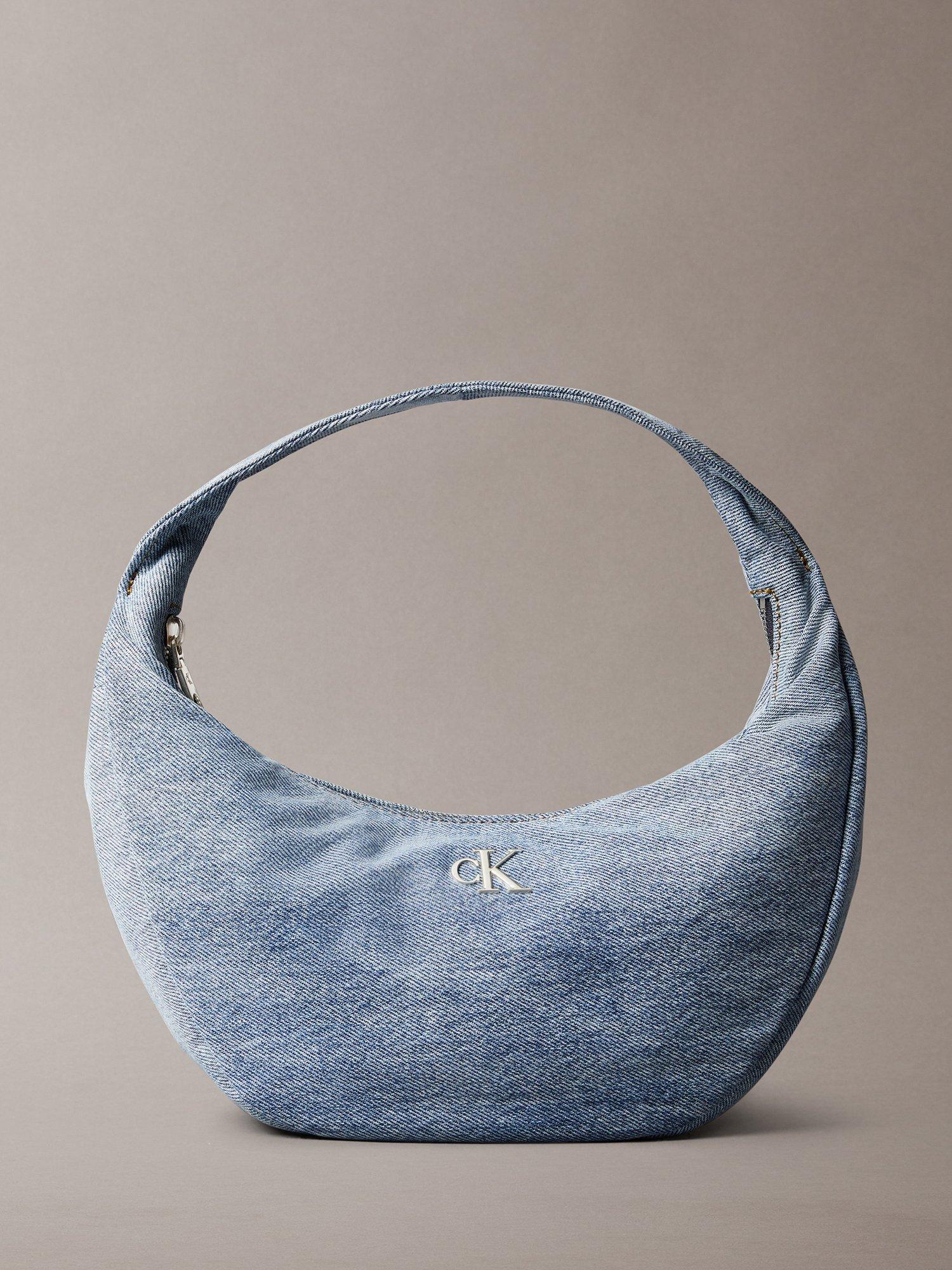 Product image 1 of 3, which shows Calvin Klein Logo Denim Crossbody Bag, Blue