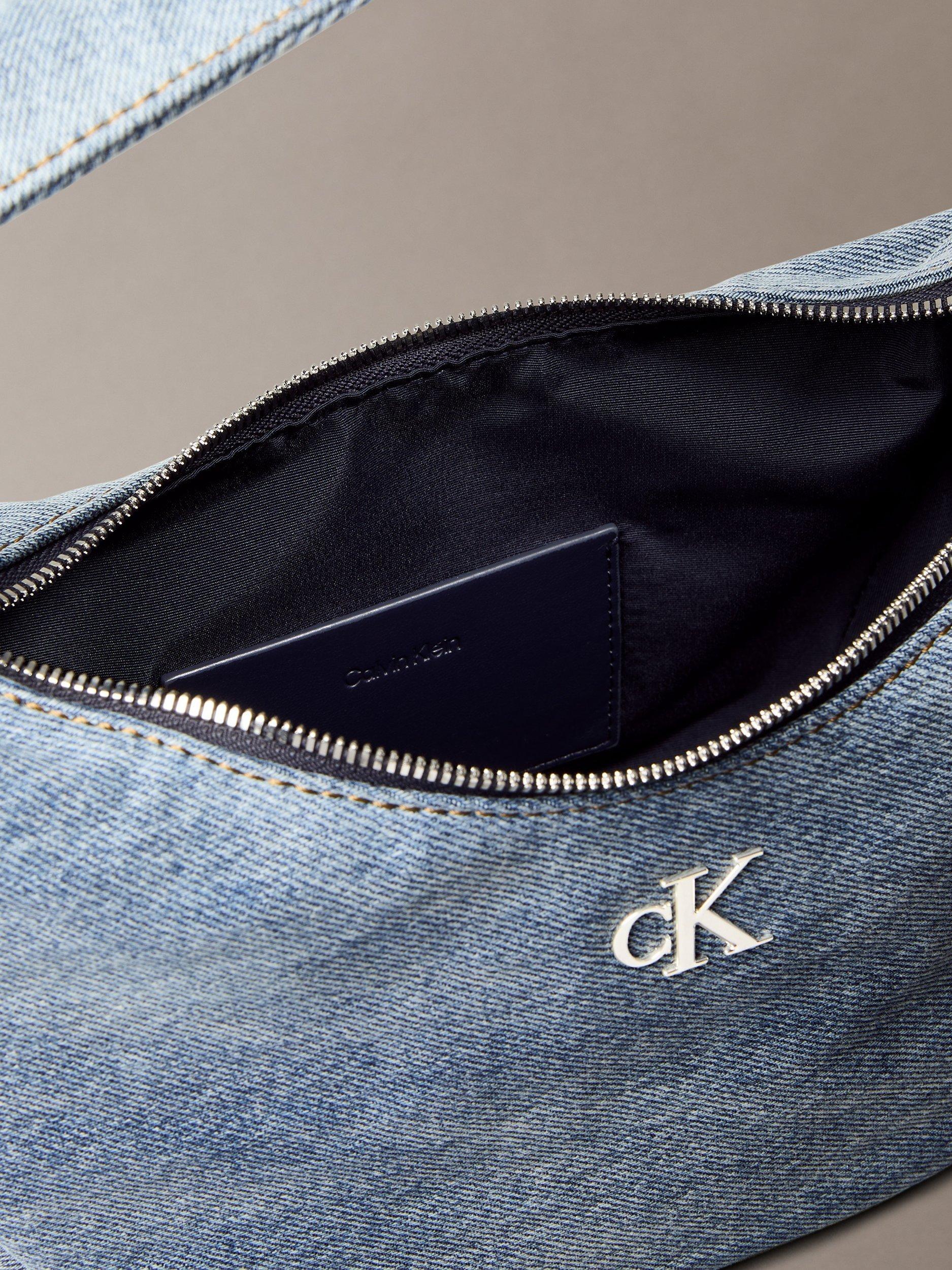 Product image 2 of 3, which shows Calvin Klein Logo Denim Crossbody Bag, Blue