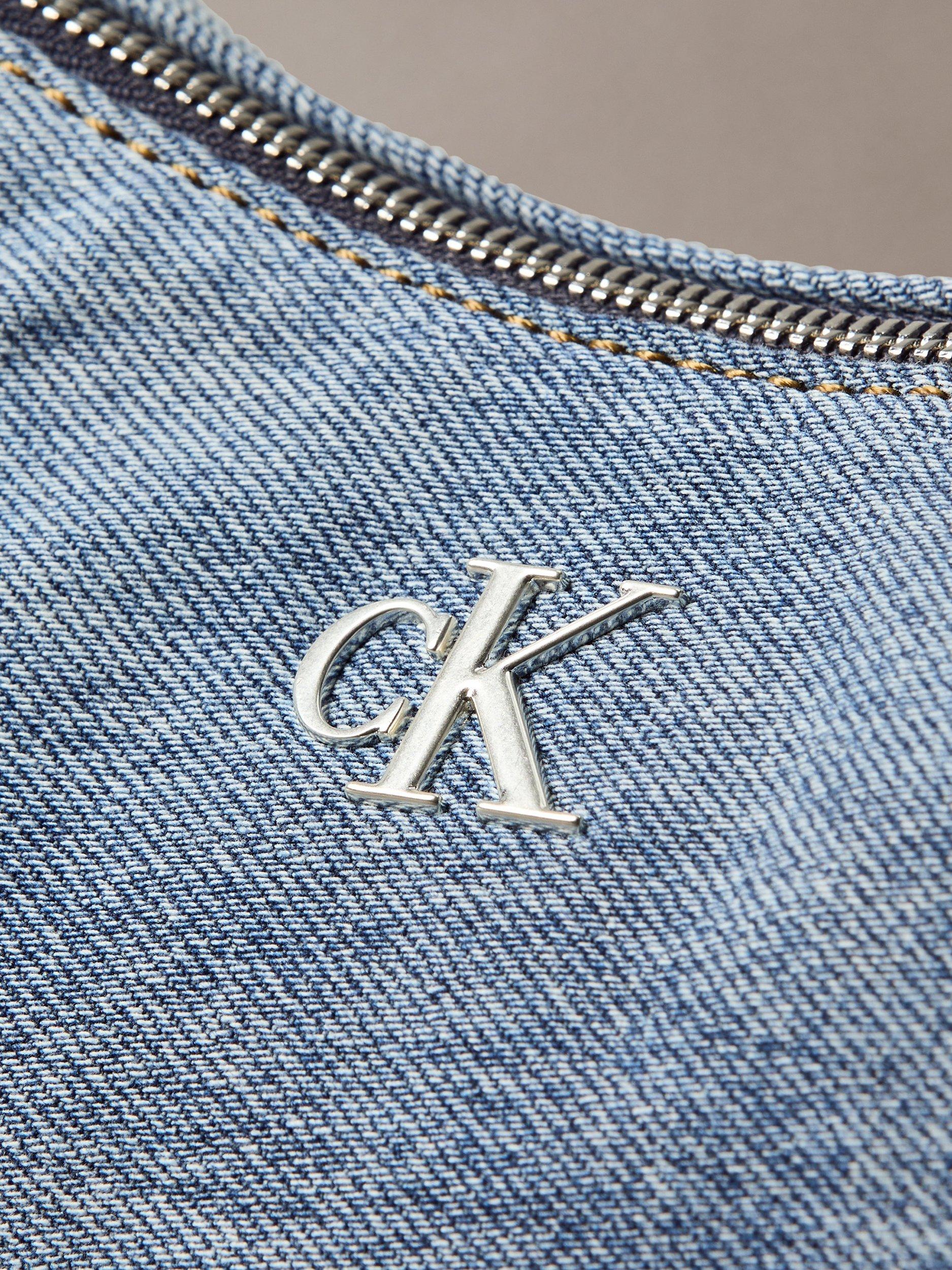 Product image 3 of 3, which shows Calvin Klein Logo Denim Crossbody Bag, Blue