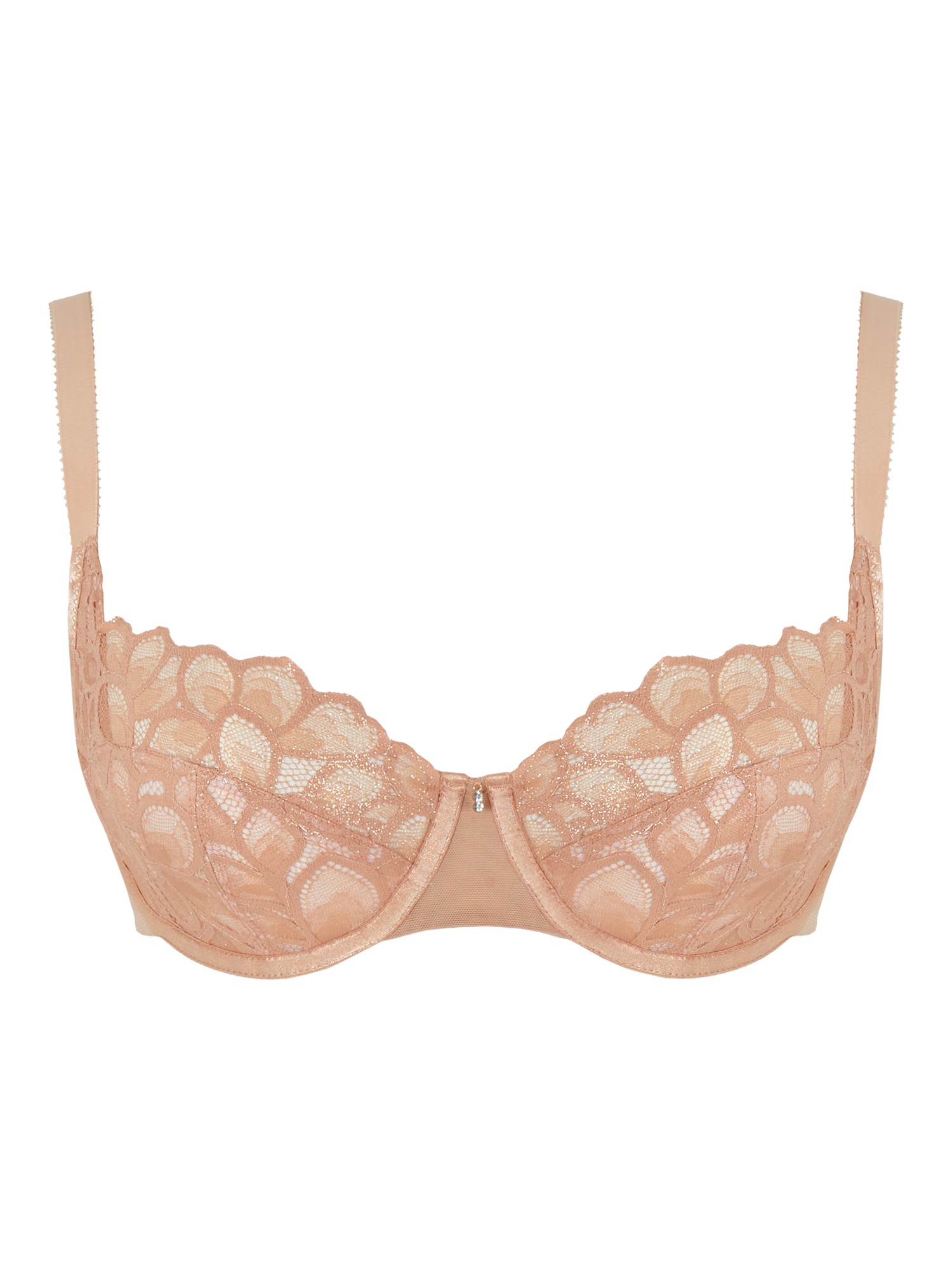 Product image 4 of 5, which shows Panache Allure Non Padded Balcony Demi Bra, Champagne, 28F