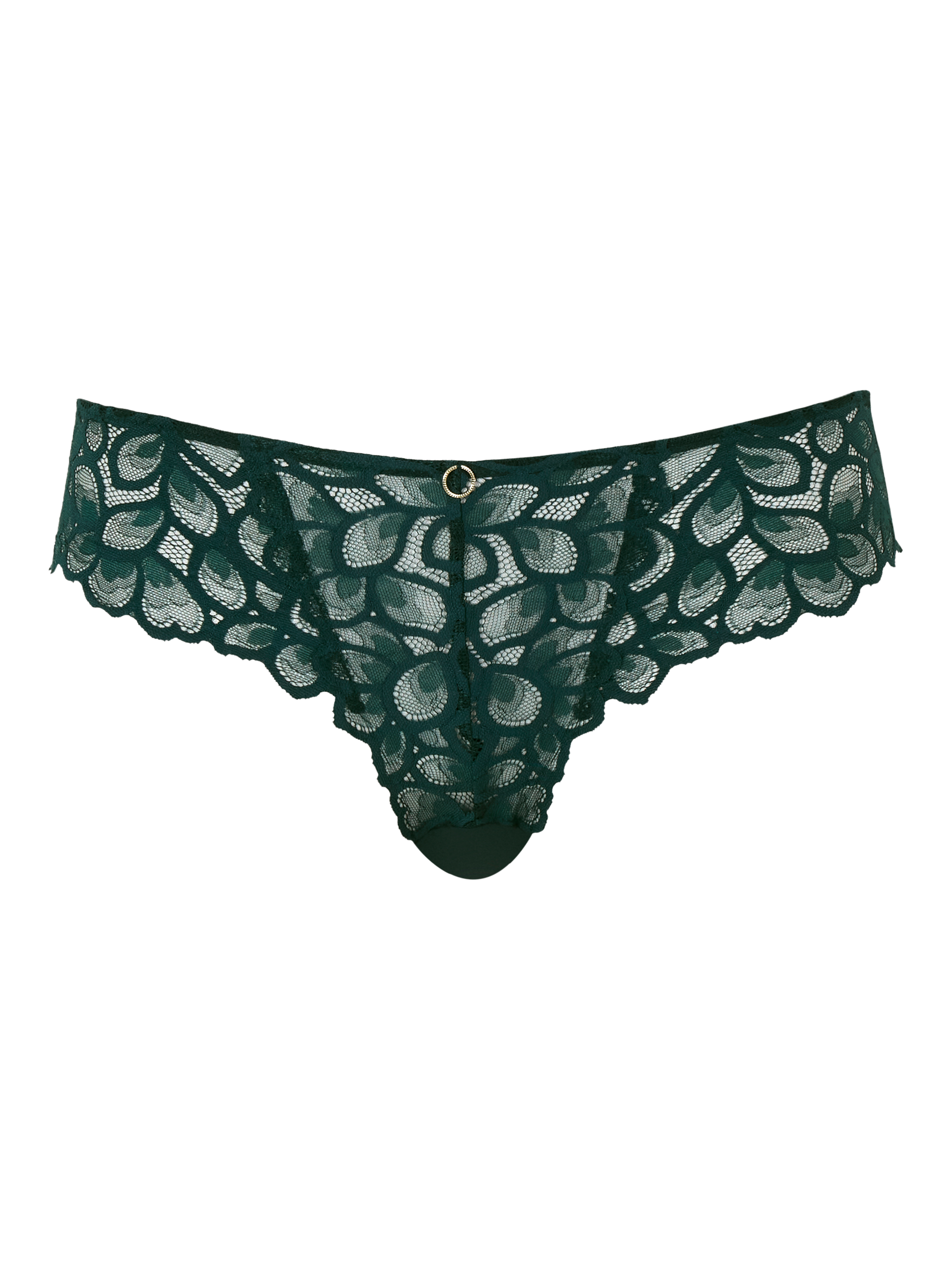 Product image 4 of 4, which shows Panache Allure Brazilian Knickers, Forest Green, 10