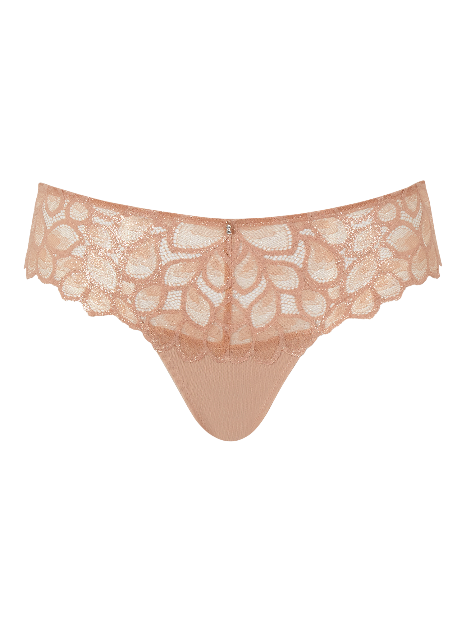 Product image 5 of 5, which shows Panache Allure Lace Thong, Champagne Gold, 10