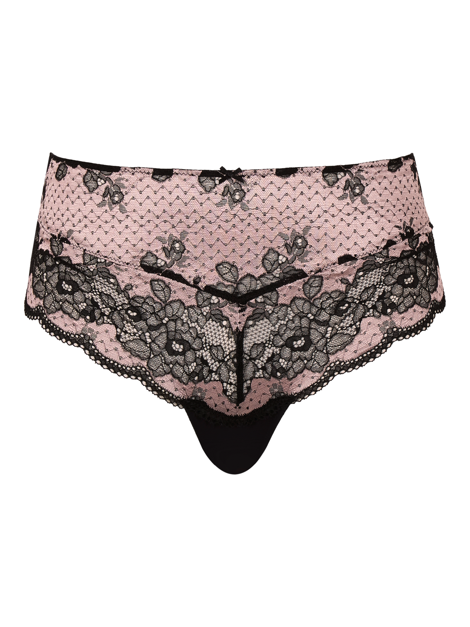 Product image 5 of 5, which shows Panache Clara Lace Full Briefs, Black/Pink, 10