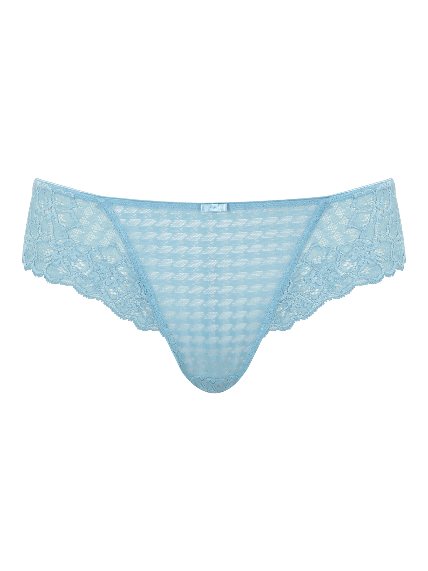 Product image 4 of 4, which shows Panache Envy Lace Brazilian Knickers, Sky Blue, 10