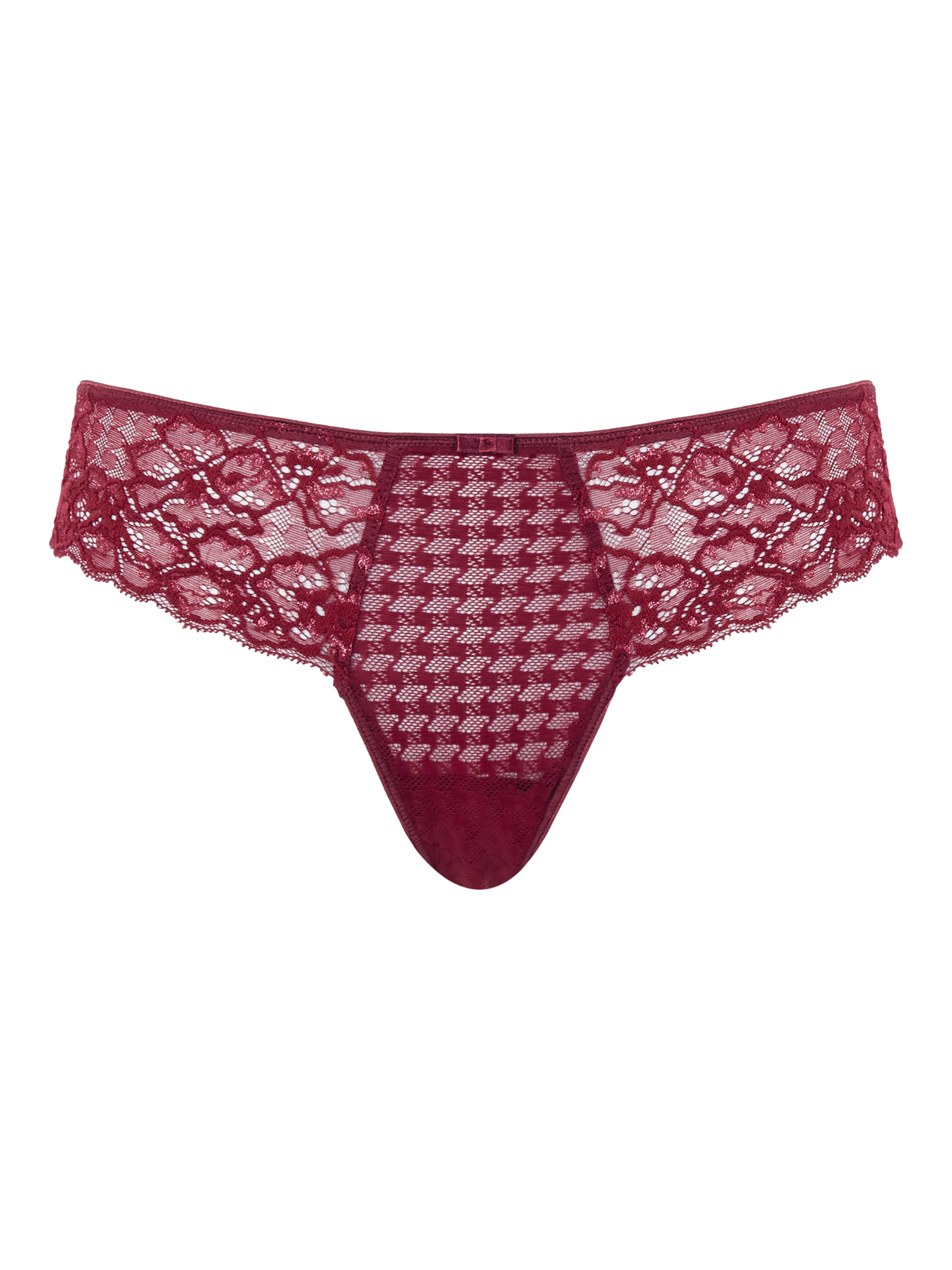 Product image 5 of 5, which shows Panache Envy Floral Lace Thong, Sparkling Cherry, 10