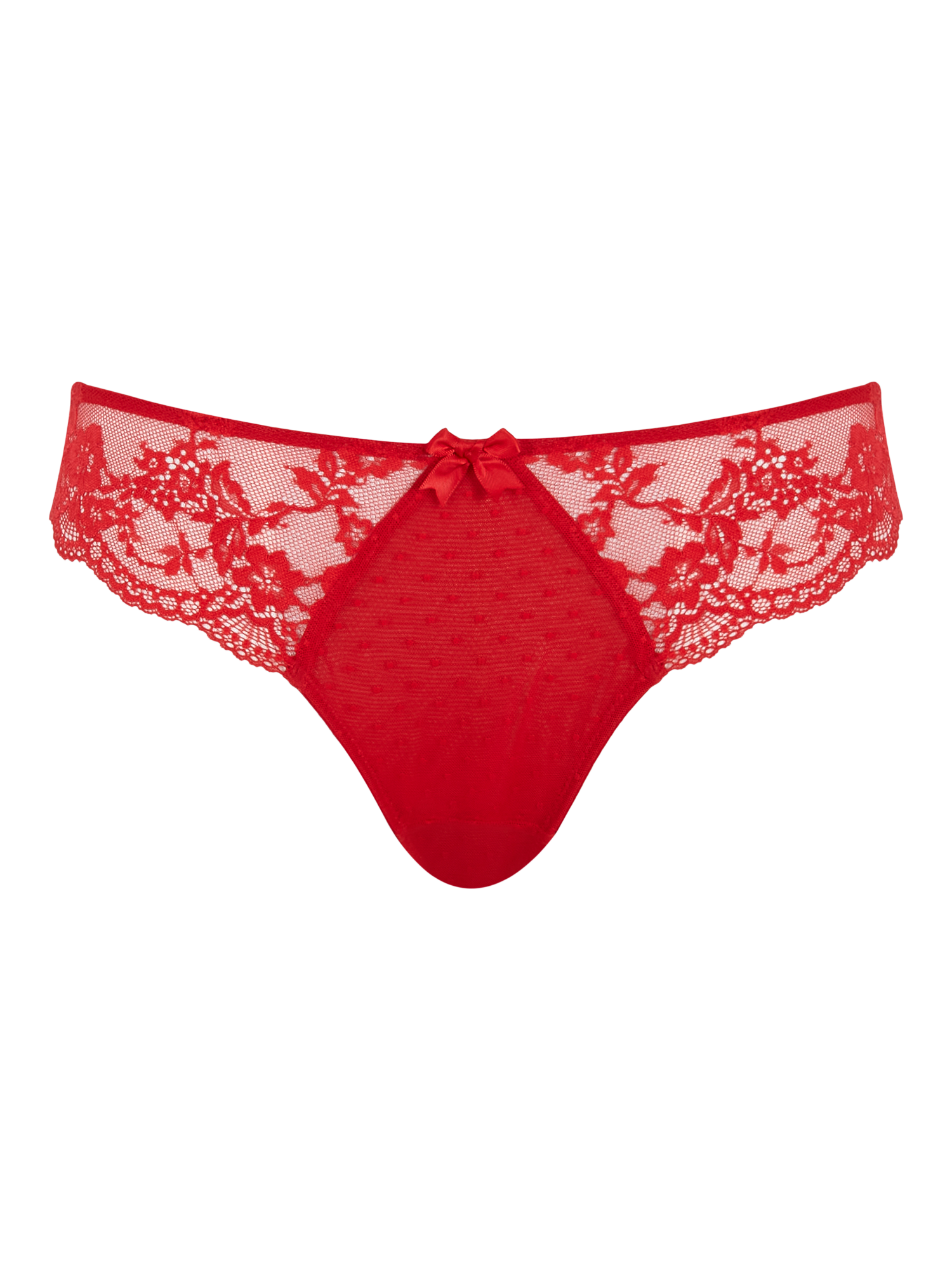 Product image 5 of 5, which shows Panache Heidi Lace Brazilian Knickers, Ruby Red, 10