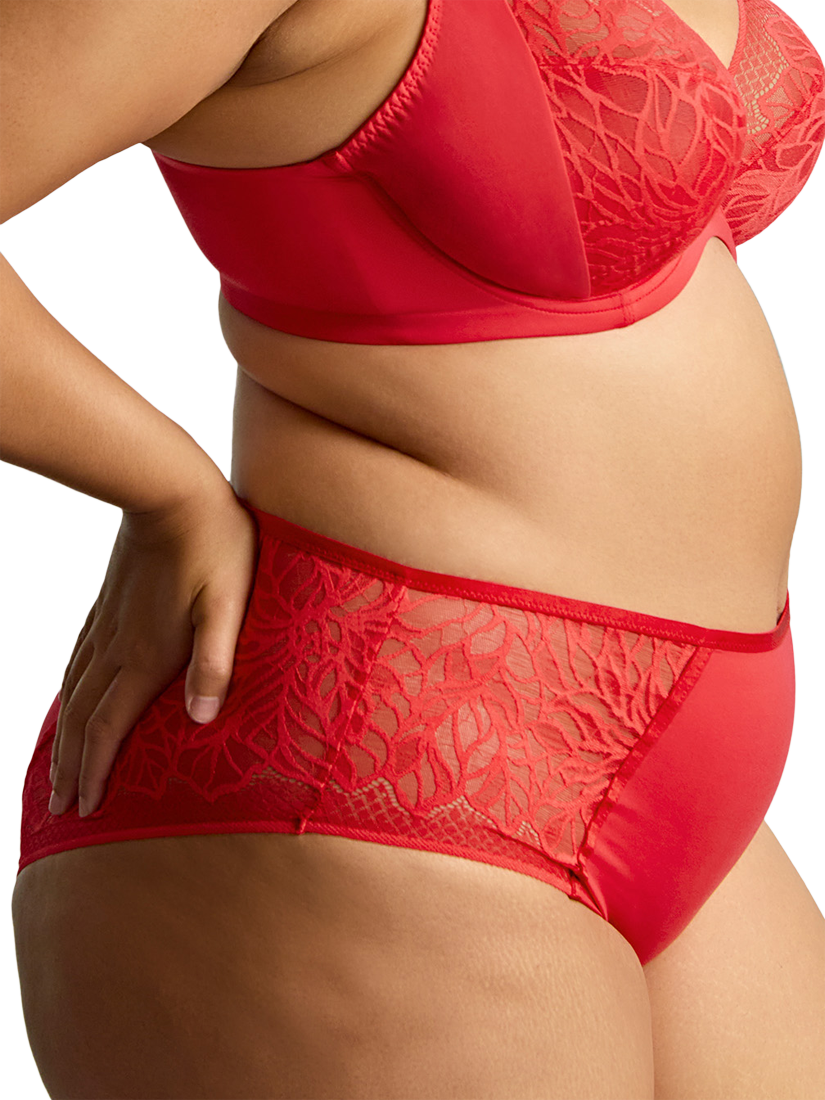 Product image 3 of 6, which shows Panache Sophia Sculptresse Lace Deep Briefs, Red, 12